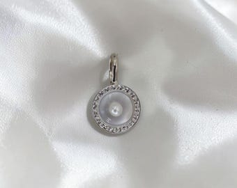 Colgante antiguo de vestido eduardiano / Perla de semilla de nácar de platino de 14k