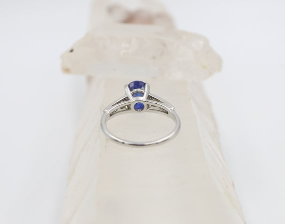 Sapphire and Diamond Ring in Platinum Sapphire an… - image 4