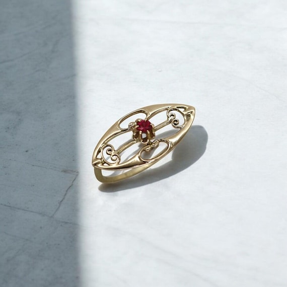 Art Nouveau Ruby Ring Conversion - image 6