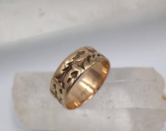 Antique Victorian Band 9K Pink Gold Cigar Band Size 6