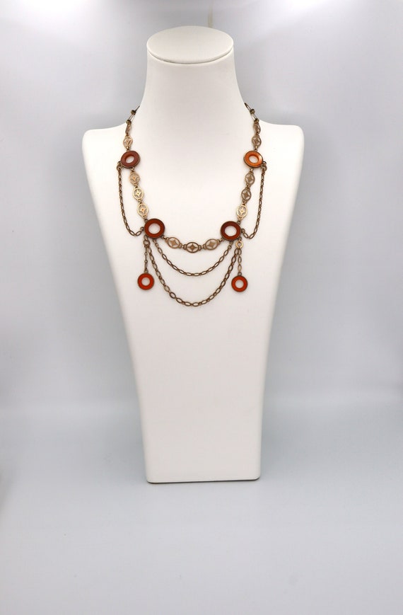 Victorian Carnelian Necklace / Victorian Festoon N