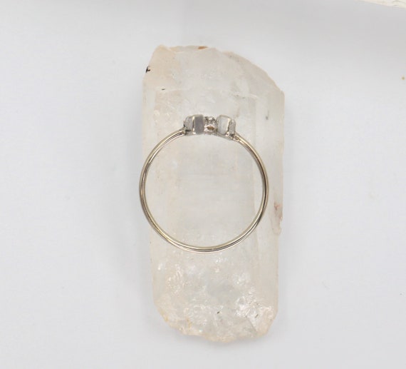 Vintage Diamond Horseshoe Ring in 14k White Gold … - image 4