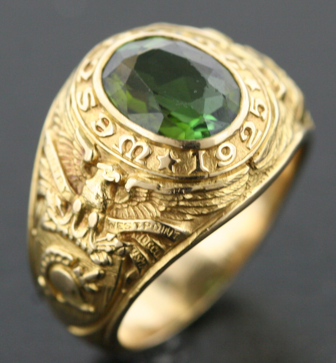 Tiffany Co. West Point Class Ring Dated 1925 in 18k Yellow Gold