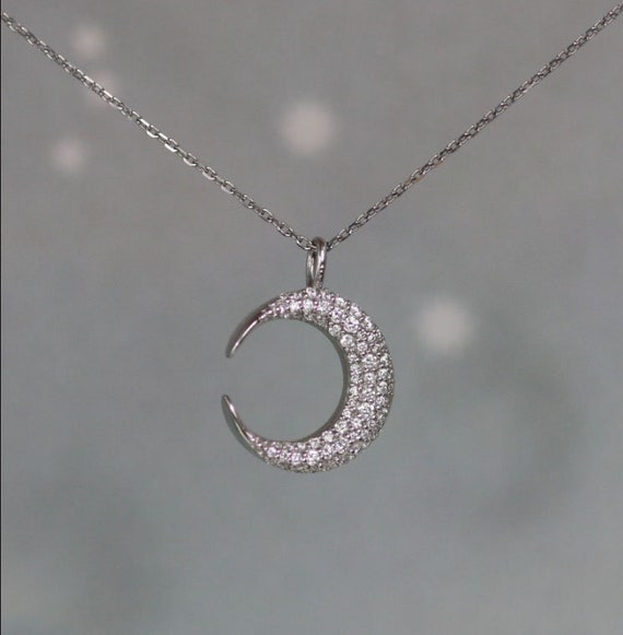 14k Two-Tone Yellow Gold Half Moon And Star Inside Round Pendant