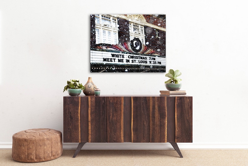 White Christmas Movie Theatre Sign Retro Movie Theater Sign Photography Art Print 16 x 20 Canvas Wrap Movie Marquee Vintage Movie Sign