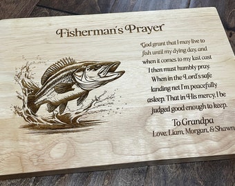 Father's Day Gift | Fisherman's Prayer | Personalized Cutting Board | Nautical Decor | Fishing Gift | Coastal Wall Art | Fishing Decor