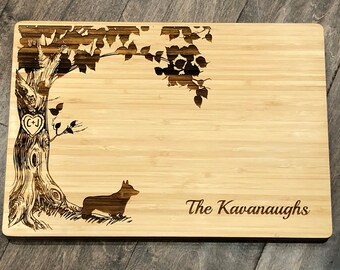 Personalized cutting board with Pembroke Welsh Cardigan Corgi Dog lover wedding gift