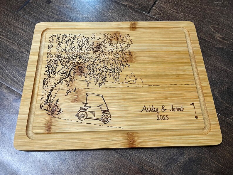 Personalized cutting board for golfing Engraved cutting board image 2