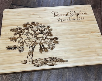 Personalized Cutting Board, Joshua Tree, Cactus, Custom Cheese Board, California Desert, Wedding Gift, Bridal Shower, New Home Gift