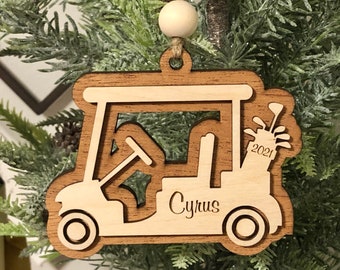 Gift for Fathers Day Golf Cart Personalized Ornament Gift for Golfer