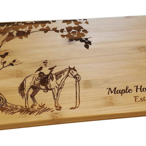 Custom Cutting Board Personalized Horse Decor Chopping Board Etsy