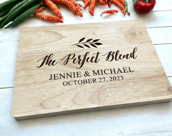 The Perfect Blend Personalized Cutting Board - Custom Engraved Kitchen Gift - Wedding, Anniversary, Housewarming