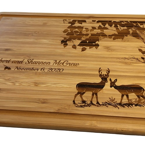 Personalized Cutting Board Wedding Gift Deers Anniversary Etsy