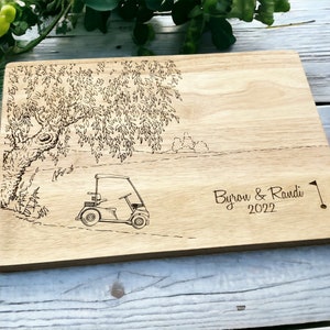 Personalized cutting board for golfing Engraved cutting board image 1