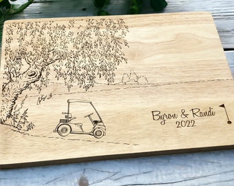 Personalized cutting board for golfing Engraved cutting board