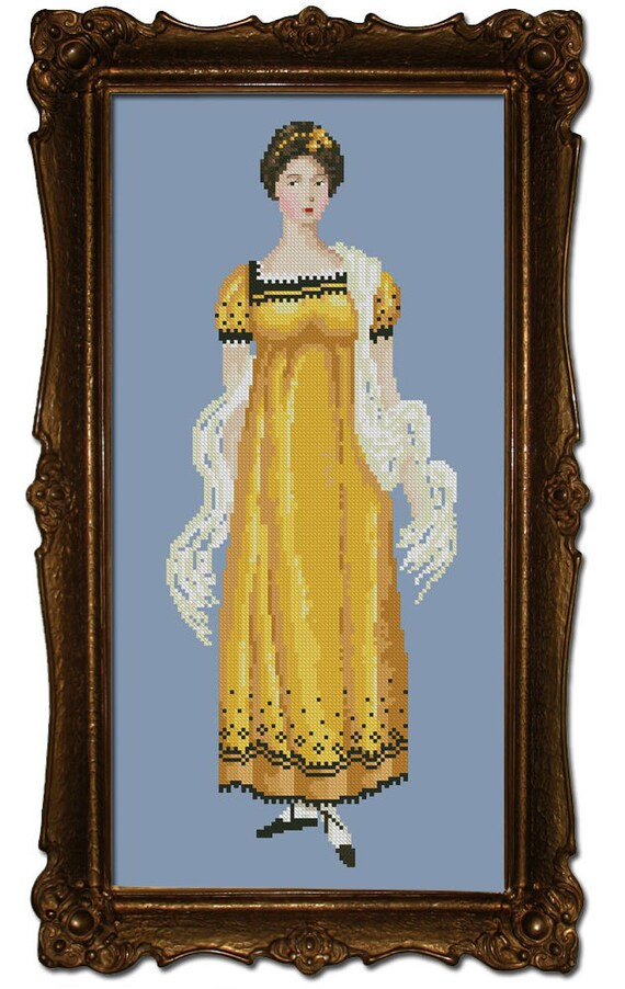 Items similar to Chloe Regency Fashion Cross Stitch PDF Pattern on Etsy