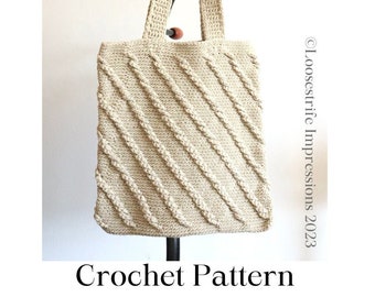 Crochet Tote Bag Pattern, Corsiva Cable Tote Bag Pattern, Chic Tote Bag Pattern, Women's Crochet Tote Bag Pattern