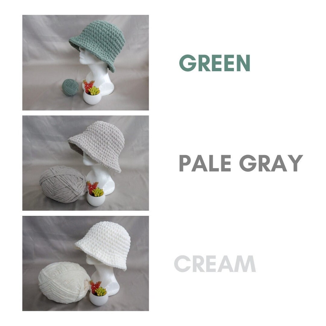 Fuzzy Bucket Hat, Custom Handmade Bucket Hat, Crochet Bucket  display picture 3