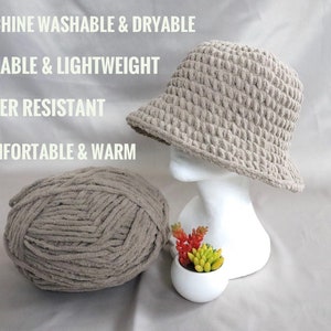 Crochet Bucket Hat, Fuzzy Bucket Hat, Custom Handmade Bucket Hat, Thick Winter Hat Made to Order image 2