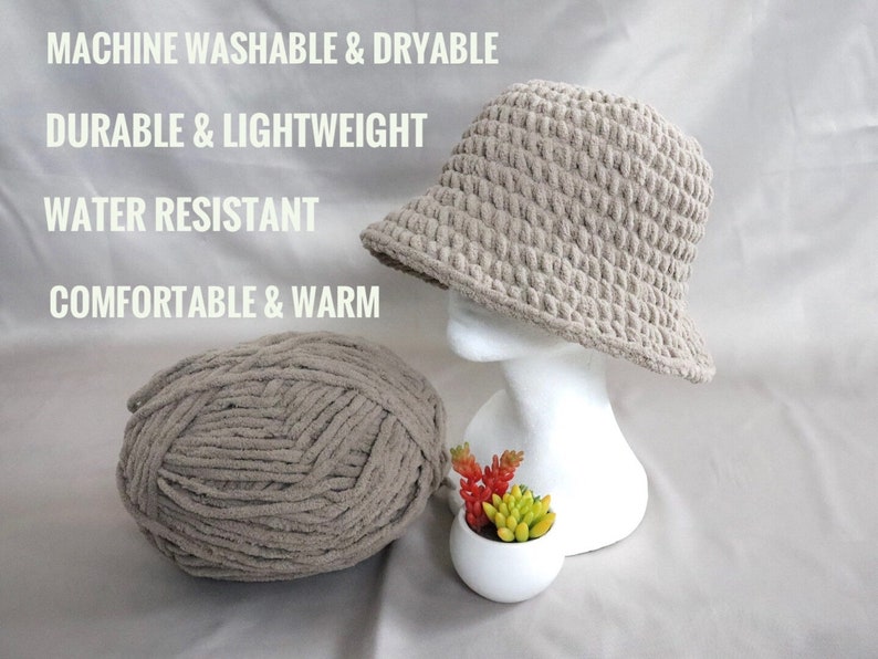 Crochet Bucket Hat, Fuzzy Bucket Hat, Custom Handmade Bucket Hat, Thick Winter Hat Made to Order image 2