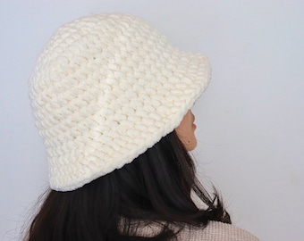 Fuzzy Bucket Hat, Custom Handmade Bucket Hat, Crochet Bucket Hat, Thick Winter Hat | Made to Order