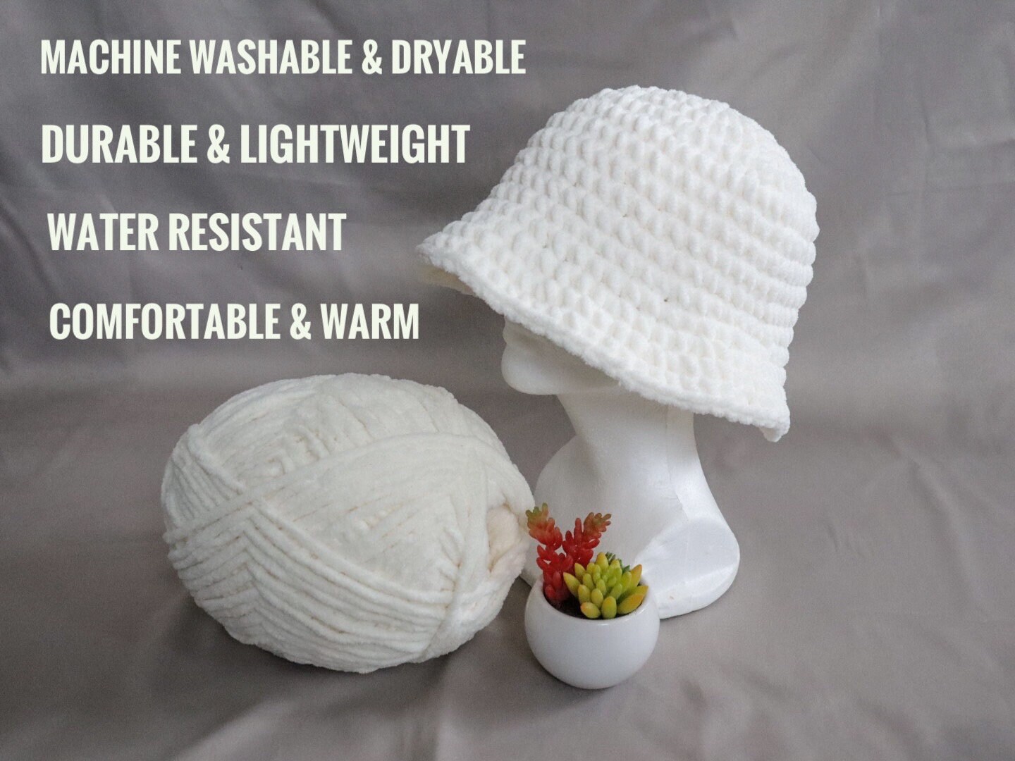 Fuzzy Bucket Hat, Custom Handmade Bucket Hat, Crochet Bucket 