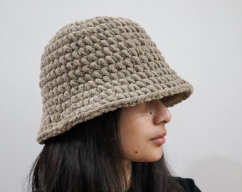 Crochet Bucket Hat, Fuzzy Bucket Hat, Custom Handmade Bucket Hat, Thick Winter Hat | Made to Order