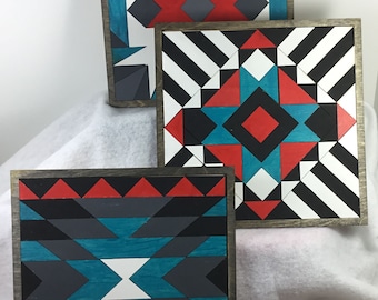 Southwest Wood Quilt Block Kit – DIY Paint & Assemble Yourself Pick Colors – Home Décor or Puzzle - Paint Painting Party - Adult Craft Kit