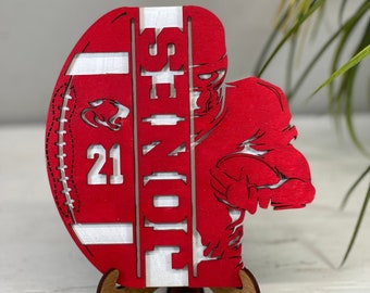 Personalized Custom Football Player Plaque, Senior Football Sign, Custom Football Gift, High School Football, School Football, League Ball