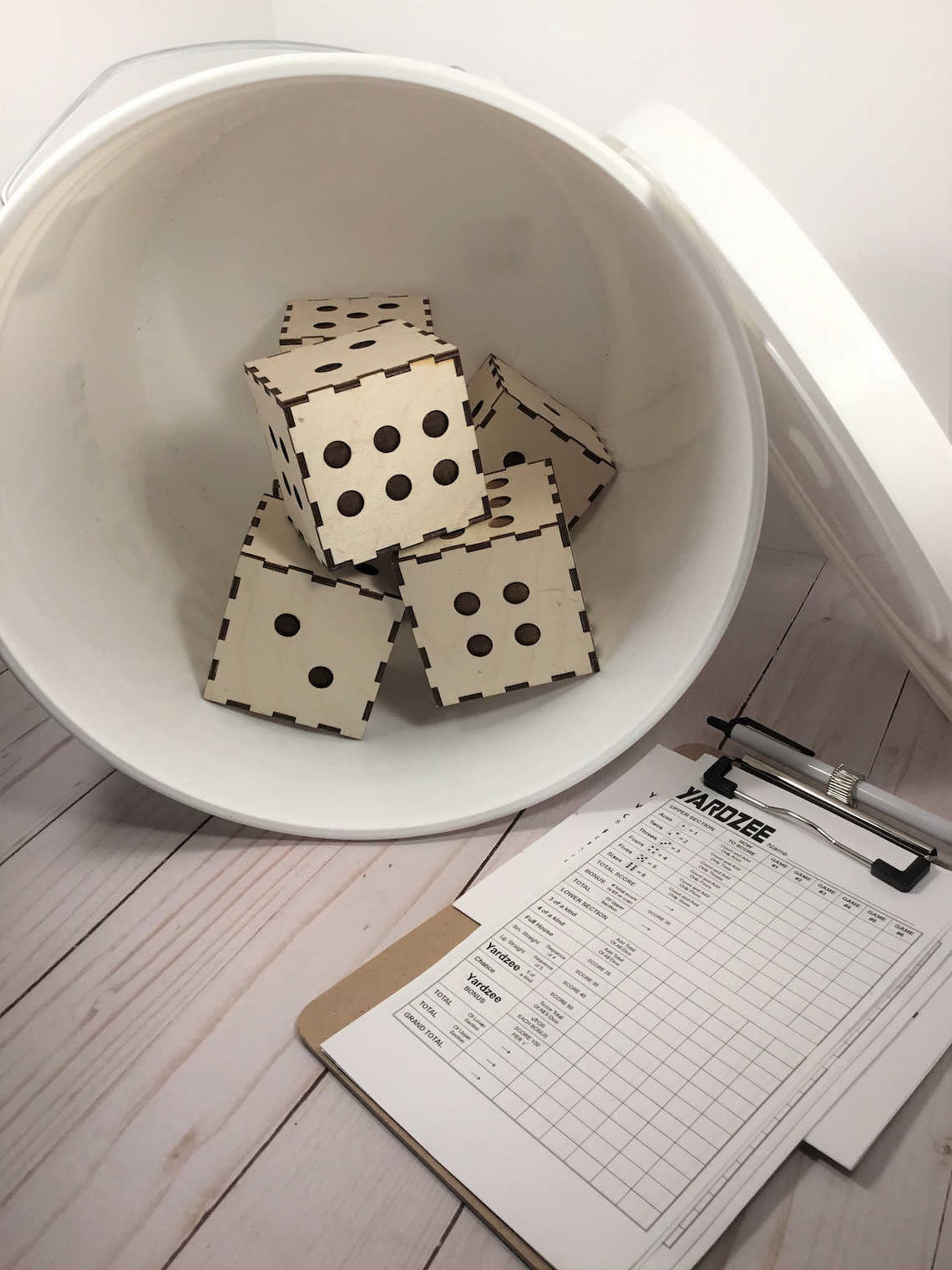 Big Dice Game SIX 3 X 3 Birch Dice Yardzee Etsy