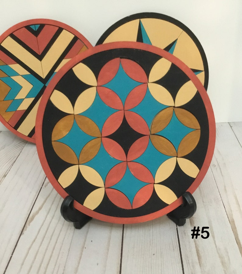 Round Wood Quilt Block Kit Unfinished DIY Home Décor Etsy