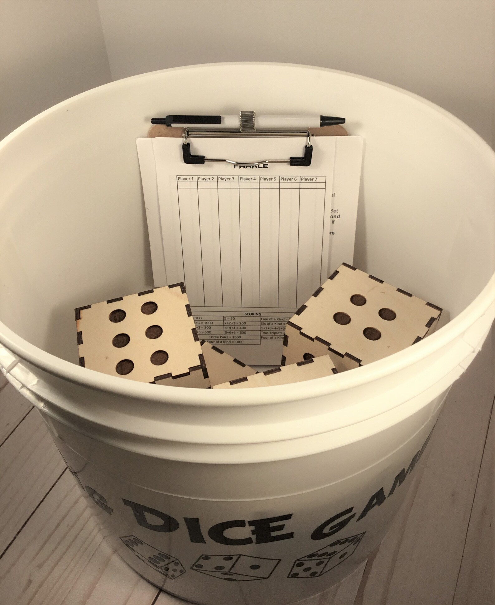 Big Dice Game SIX 3 X 3 Birch Dice Yardzee Etsy