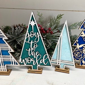 DIY Unpainted Christmas Tree, Wood Christmas Tree, Decorative Christmas Tree, DIY Christmas Kit Wood Christmas Decor, Tiered Shelf Christmas image 6