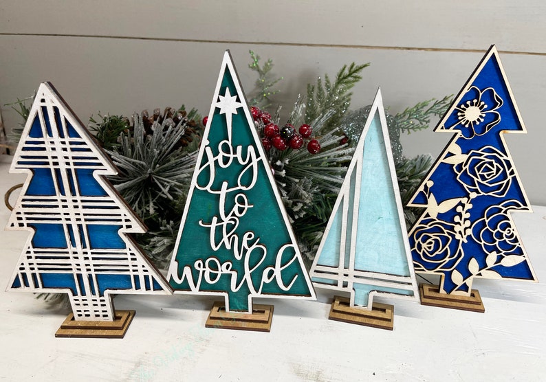 DIY Unpainted Christmas Tree, Wood Christmas Tree, Decorative Christmas Tree, DIY Christmas Kit Wood Christmas Decor, Tiered Shelf Christmas image 6