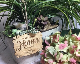 Mother's Day Gift Tags - Add to your Mother's Day Gifts with an Unique Personalized Wood Engraved Gift Tag for Mom and Grandma
