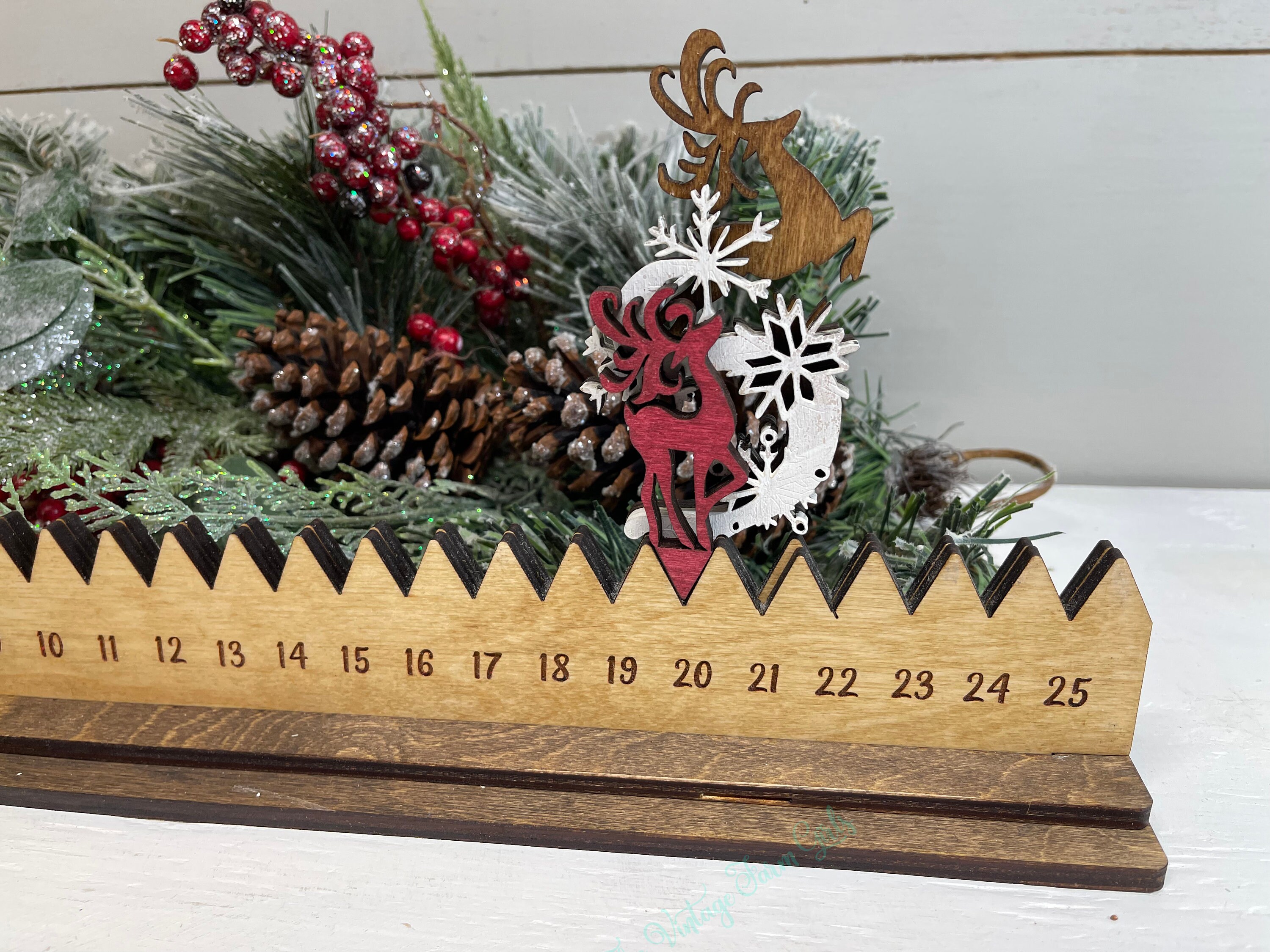 Christmas Reindeer Advent Calendar Christmas Countdown Count Etsy