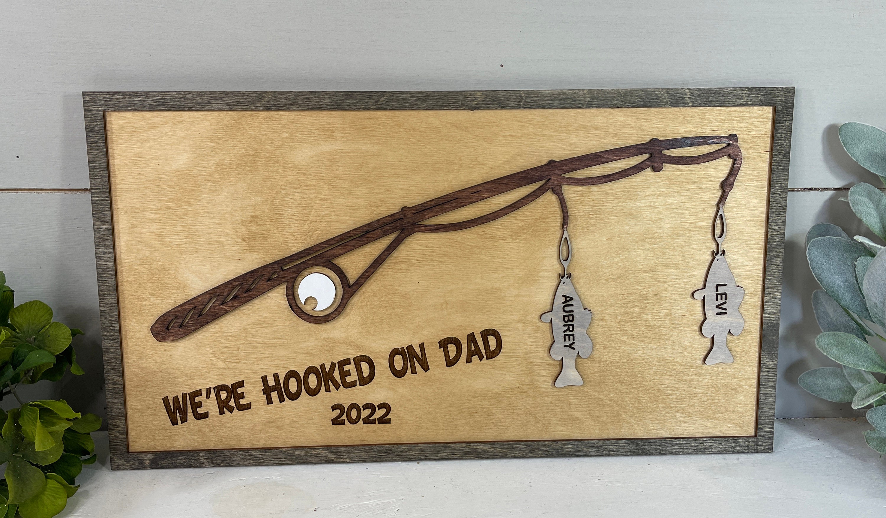 We're Hooked on Daddy Dad Grandpa Personalized Father's Day Gift