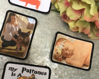 Custom Memory Memorial Photo Patch - Your Picture or Image On A Patch - Permanent Print/Ink- Customize Your Way With Photo/Image And/Or Text