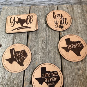 100% Genuine Engraved Leather Patches, Texas Patch, Texas Gift, Cap Patch, Jacket Patch, Leather Patch, Engraved Patch, Real Leather Patch