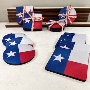 Texas Drink Coaster, Texas Gift, Table Coasters, Set of 4 Coasters, Texas Flag Coasters, Coaster Set, Texan, Texas Coaster Set, Neoprene