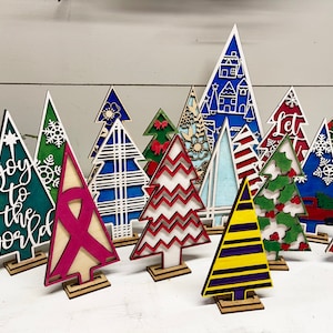 DIY Unpainted Christmas Tree, Wood Christmas Tree, Decorative Christmas Tree, DIY Christmas Kit Wood Christmas Decor, Tiered Shelf Christmas image 1