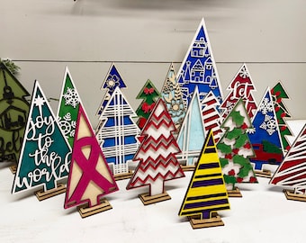 DIY Unpainted Christmas Tree, Wood Christmas Tree, Decorative Christmas Tree, DIY Christmas Kit Wood Christmas Decor, Tiered Shelf Christmas