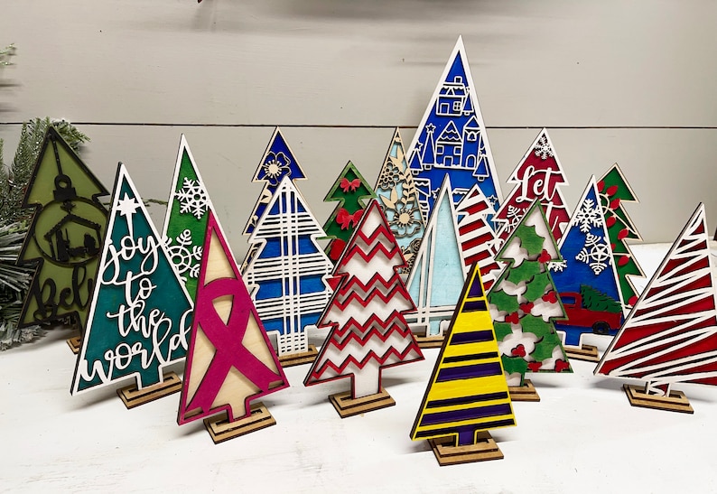 DIY Unpainted Christmas Tree, Wood Christmas Tree, Decorative Christmas Tree, DIY Christmas Kit Wood Christmas Decor, Tiered Shelf Christmas image 1