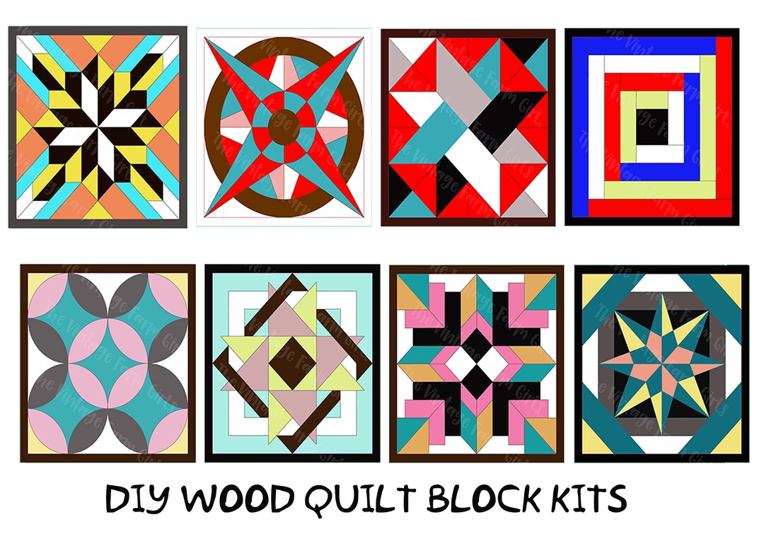 Wood Quilt Block Kits DIY Home Décor 8 to Choose From paint Painting