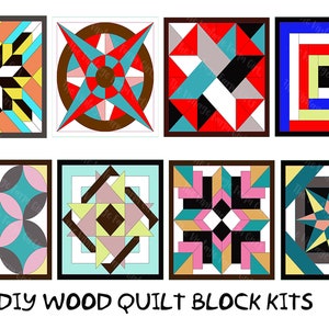 Wood Quilt Block Kits – DIY – Home Décor – 8 To Choose From -Paint Painting Party – Puzzle – Paint & Assemble Yourself - Adult Craft Kit