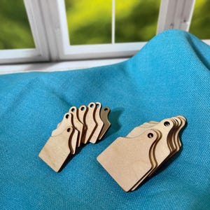 Rustic Livestock Ear Tag Decor - Laser Cut Baltic Birch Tags in Multiple Sizes for Crafts, Ornaments, and Farmhouse Decor