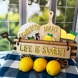 Life is Sweet Interchangeable Shelf Sitter, Wood Wagon, Raised Shelf, Wood Crate, Mantel Decor, Shelf Sitter, Lemonade, Kitchen Decor, Sweet