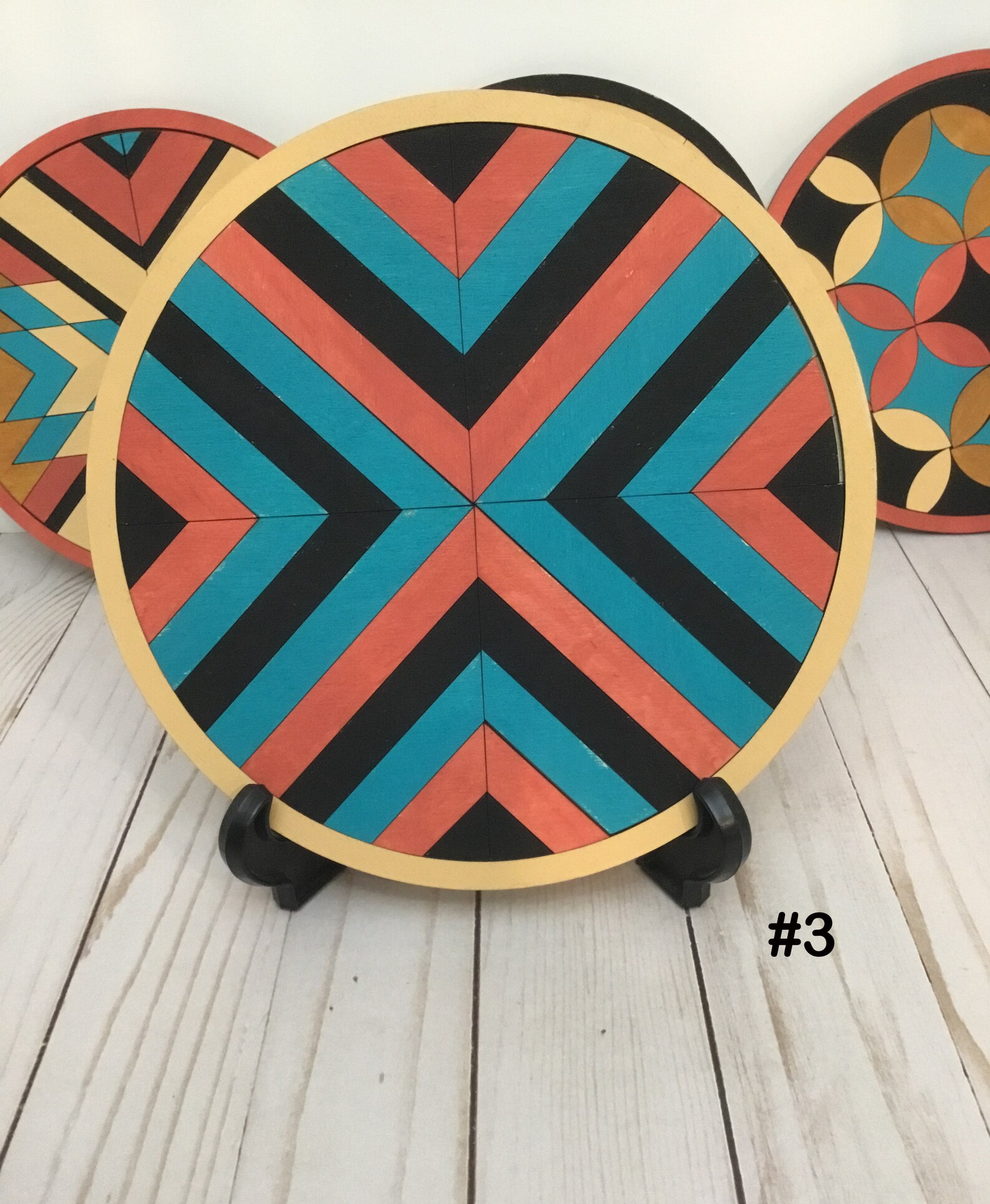 Round Wood Quilt Block Kit Unfinished DIY Home Décor Etsy