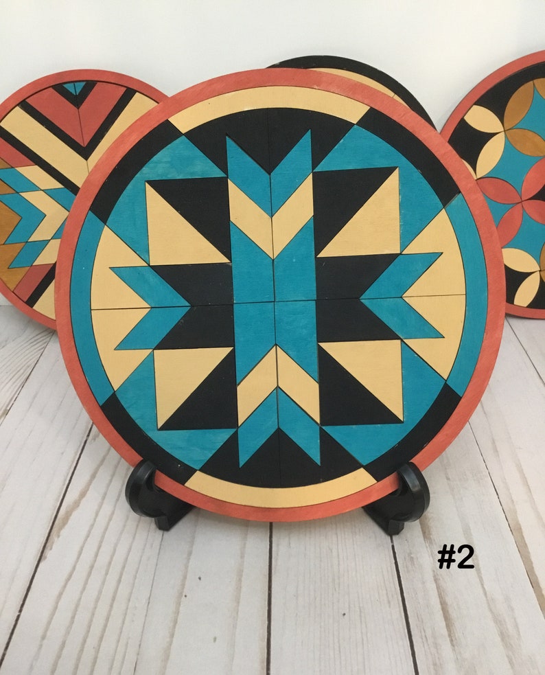 Round Wood Quilt Block Kit Unfinished DIY Home Décor Etsy