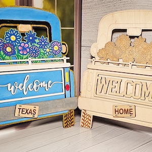 Vintage Truck Door Welcome Hanger With Seasonal Interchangeable Inserts, Unfinished - DIY Craft Kit, Farmhouse Decor, Painting Party